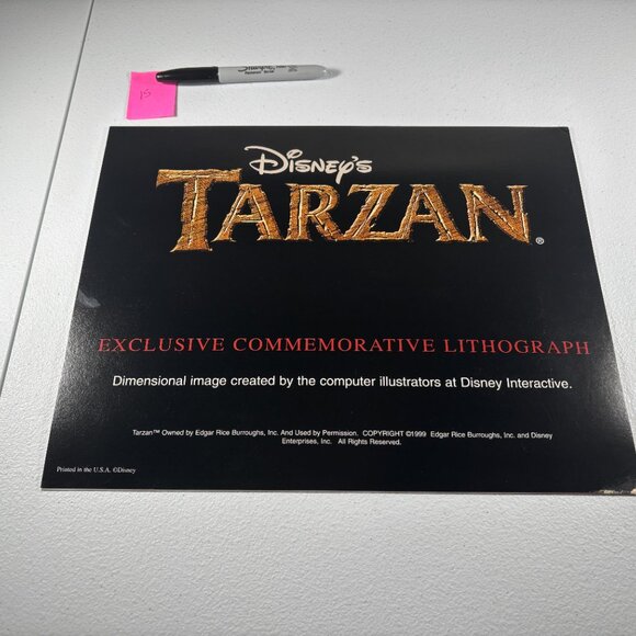 TARZAN and Sabor Disney Store Lithograph 1999 - Picture 2 of 2